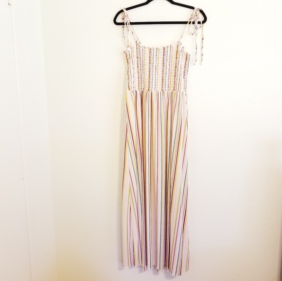 wild fable Dresses & Skirts - Wild Fable Rainbow Striped Maxi Dress Smocked